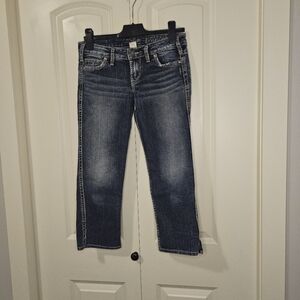 Silver Jeans Capri Shorts Womens Blue Jeans Frances Sz 27